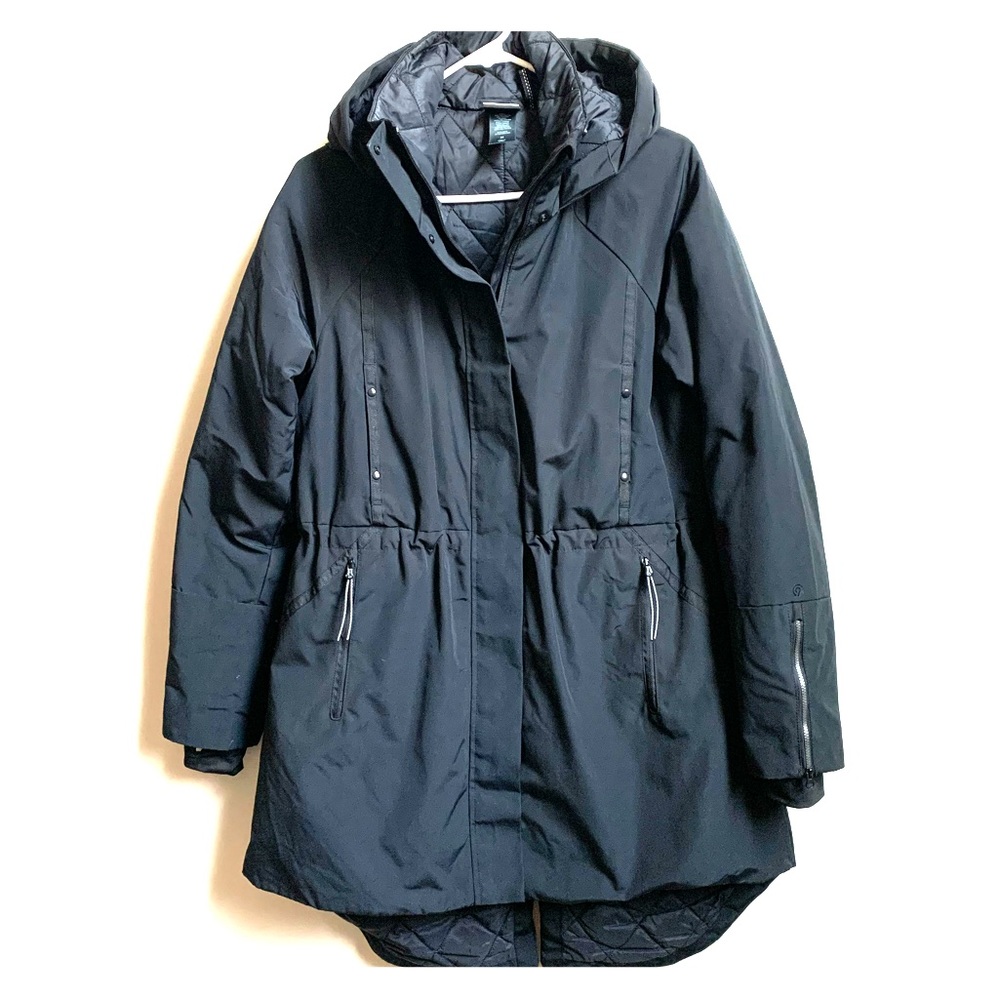 Warm coat with hi-lo hem & cinch waist - Like New!